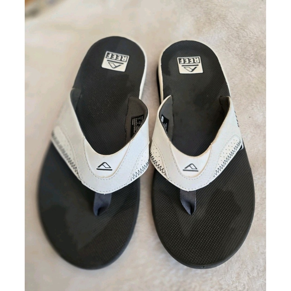 Reef Men's Sandals White Air Cushion Fanning "I Open Bottles" Sandals Size 11 VG